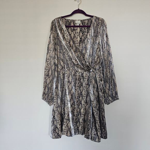 Ava & Viv Long SLEEVES Snakeskin Print Wrap Dress Size XXL - Picture 1 of 8